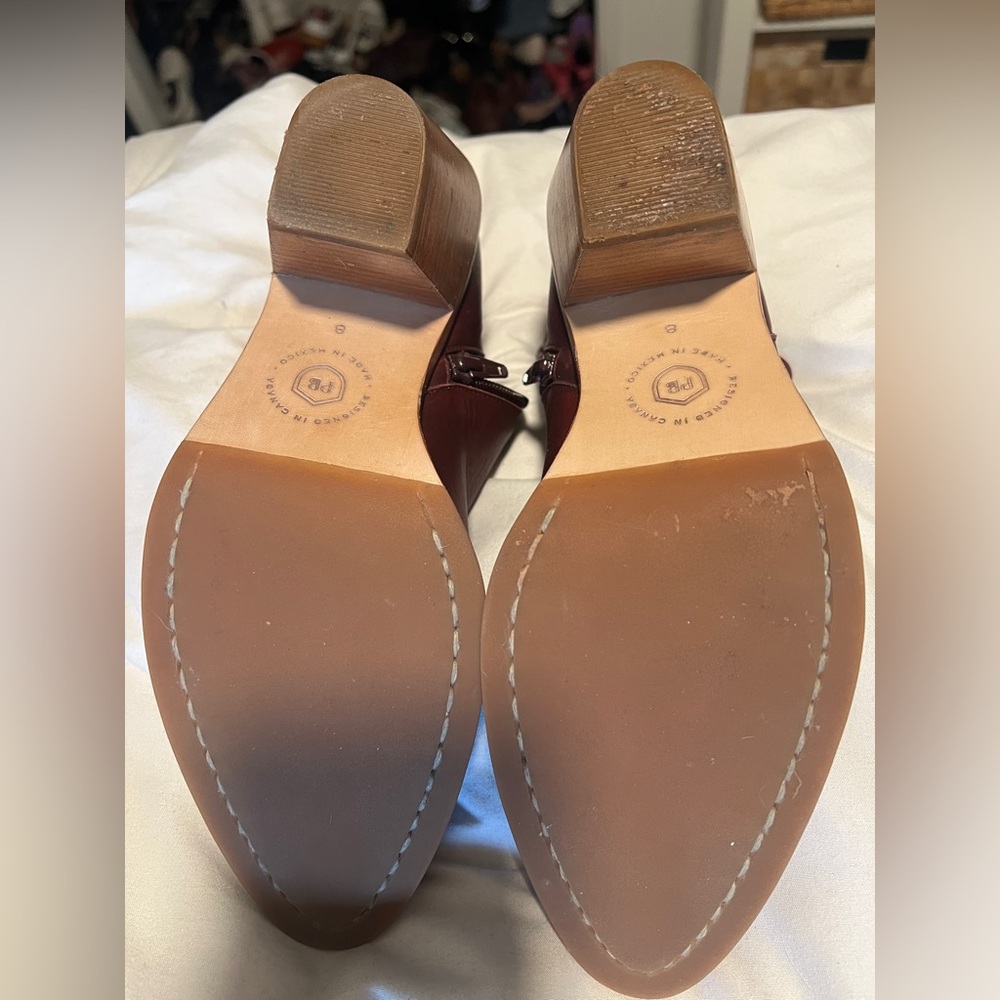 Women's Leather Ankle Boots: Poppy Barley- Rich Burgundy - Picture 2 of 6